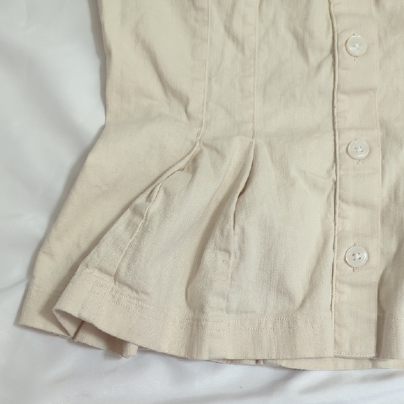 Banana Republic Denim Button Bustier Top, Color Ecru Size 2 - Picture 5 of 10